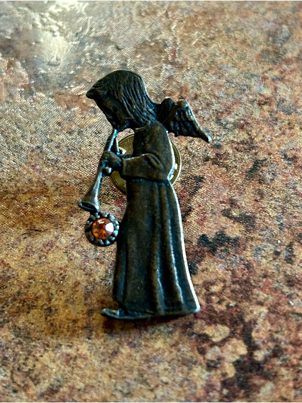 Angel Pin with Amber Colored Accent